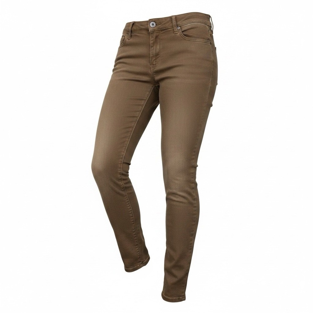 Democracy "Ab" Technology Pants/Jeans Women Sz 2 Tan Khaki Stretch 6-Pockets